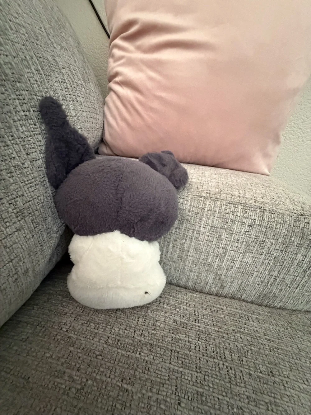 Sanrio Kuromi Plush with Pink Strawberry - Black, White, Pink